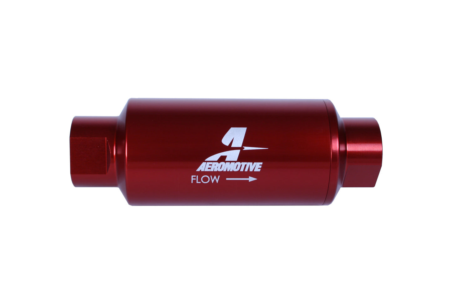 Aeromotive Filter, In-Line, 10-m Microglass Element, ORB-10 Port, Bright-Dip Red, 2" OD